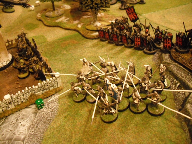 Swan Knights prepare to charge Black Guard clash.